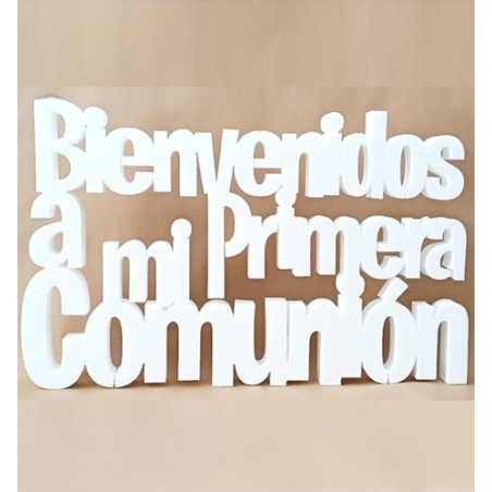 LETRAS DE CORCHO BIENVENIDOS A MI 1ª COMUNIÓN