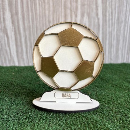 BALÓN FÚTBOL PERSONALIZADO CON NOMBRE DORADO