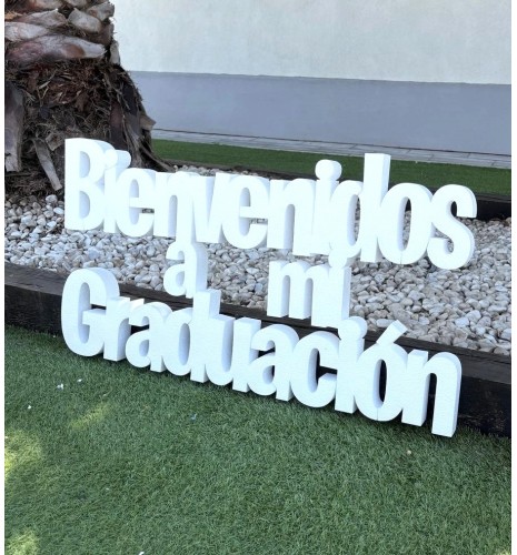 LETRAS CORCHO BIENVENIDOS A MI GRADUACIÓN