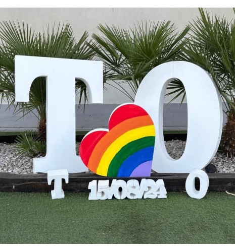 INICIALES GIGANTES PACK CORAZÓN ORGULLO -grosor 10 cm-