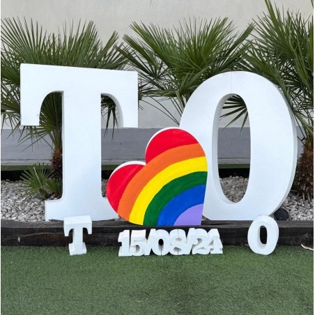 INICIALES GIGANTES PACK CORAZÓN ORGULLO -grosor 10 cm-