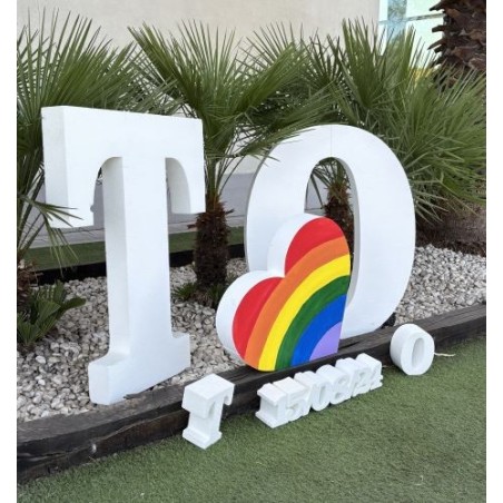 INICIALES GIGANTES PACK CORAZÓN ORGULLO -grosor 10 cm-