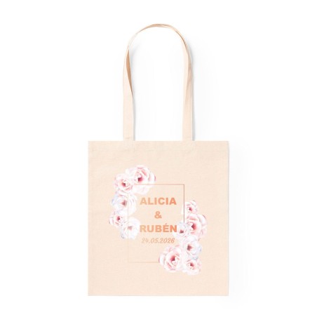 BOLSA ALGODÓN NATURAL ROSAS PERSONALIZABLE