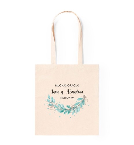 BOLSA ALGODÓN NATURAL ACUARELA PERSONALIZABLE