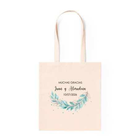 BOLSA ALGODÓN NATURAL ACUARELA PERSONALIZABLE