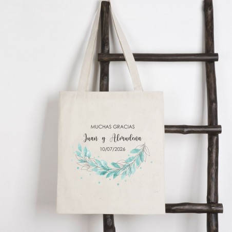 BOLSA ALGODÓN NATURAL ACUARELA PERSONALIZABLE
