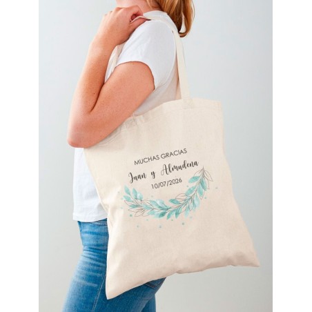 BOLSA ALGODÓN NATURAL ACUARELA PERSONALIZABLE