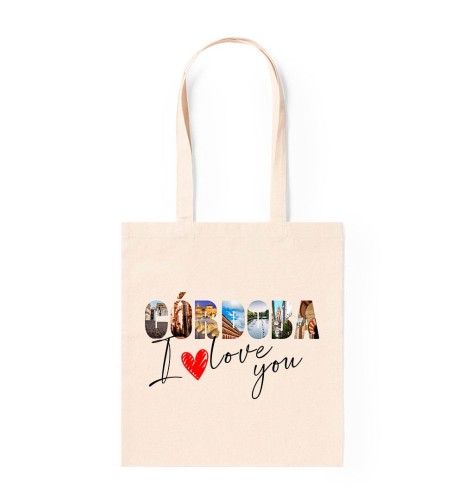 BOLSA ALGODÓN NATURAL SERIE CORDOBA MODELO ILOVEU