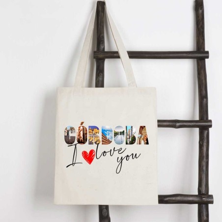 BOLSA ALGODÓN NATURAL SERIE CORDOBA MODELO ILOVEU