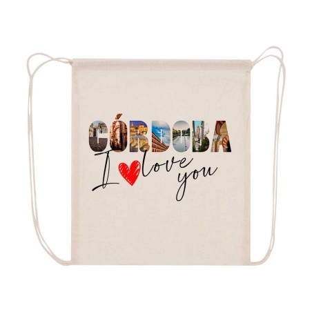 MOCHILA DE CUERDAS SERIE CÓRDOBA "ILOVEU" PERSONALIZABLE