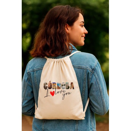MOCHILA DE CUERDAS SERIE CÓRDOBA "ILOVEU" PERSONALIZABLE
