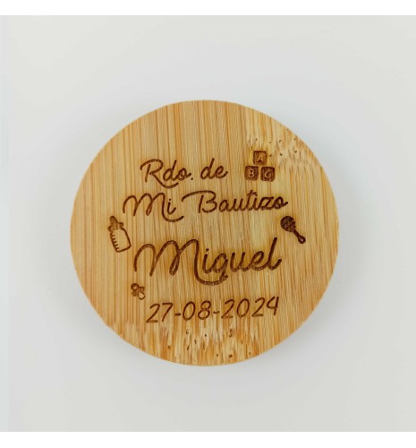 ESPEJO DE BAMBÚ GRABADO BAUTIZO 01