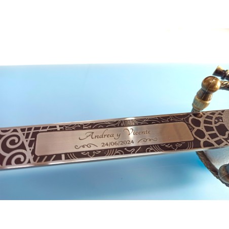 ESPADA TIZONA PARA BODA GRABADA