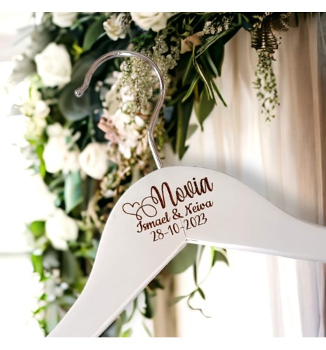 PERCHA PERSONALIZADA PARA BODA NOVIA
