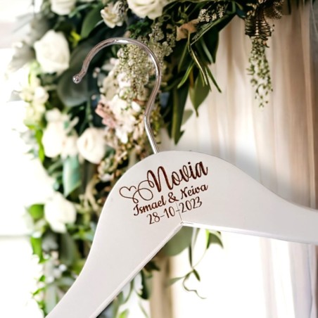 PERCHA PERSONALIZADA PARA BODA NOVIA