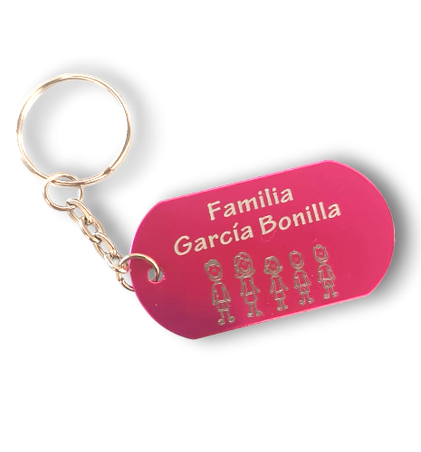 LLAVERO FAMILIA FUCSIA