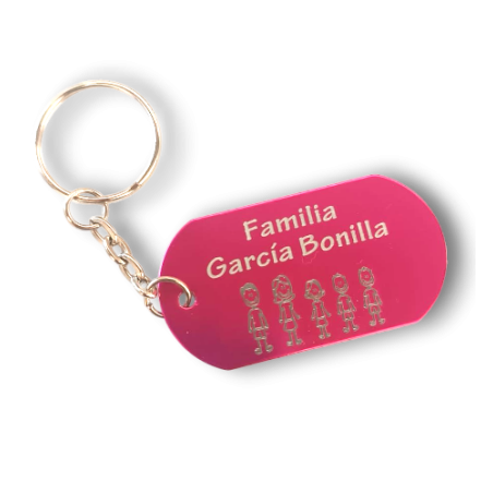 LLAVERO FAMILIA FUCSIA