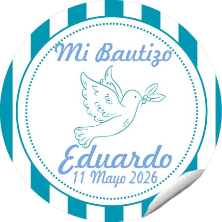 PEGATINA REDONDA BAUTIZO PALOMA