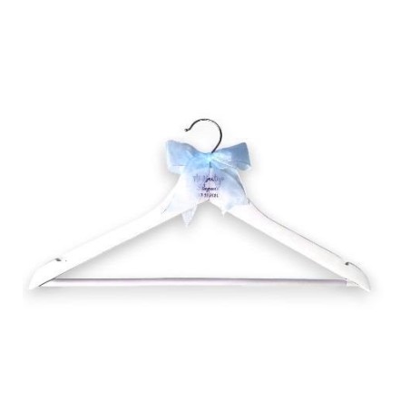 PERCHA PERSONALIZADA PARA BAUTIZO LAZO AZUL