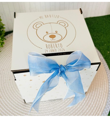CAJA HUCHA PARA SOBRES DE BAUTIZO PERSONALIZADA