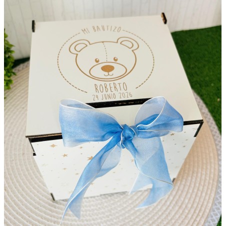 CAJA HUCHA PARA SOBRES DE BAUTIZO PERSONALIZADA