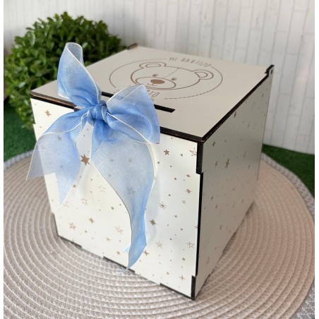 CAJA HUCHA PARA SOBRES DE BAUTIZO PERSONALIZADA