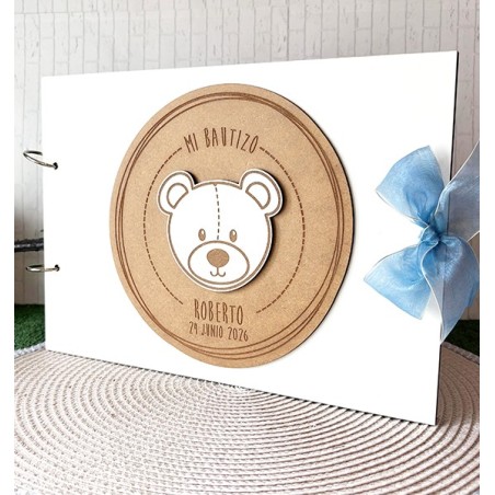 LIBRO DE FIRMAS PARA BAUTIZO PERSONALIZADO OSITO