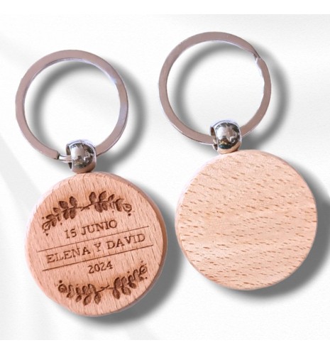 LLAVERO DE MADERA BODA PERSONALIZADO