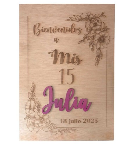 CARTEL BIENVENIDOS A MIS 15 PERSONALIZADO