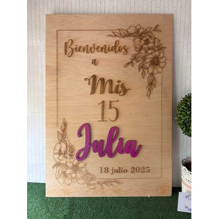 CARTEL BIENVENIDOS A MIS 15 PERSONALIZADO