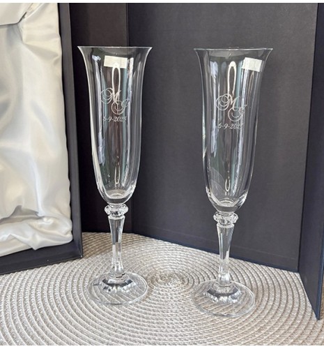 COPAS GRABADAS PARA BODA CRISTAL DE BOHEMIA