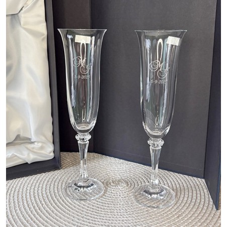 COPAS GRABADAS PARA BODA CRISTAL DE BOHEMIA