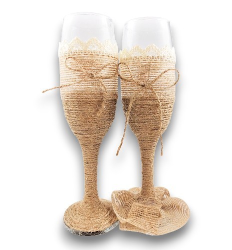 COPAS GRABADAS PARA BODA ESTILO RÚSTICO