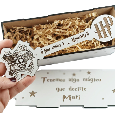 CAJA CON LLAVE MÁGICA HARRY POTTER PERSONALIZADA