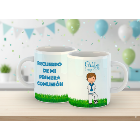TAZA COMUNION FÚTBOL