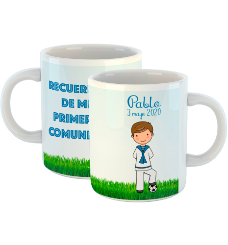 TAZA COMUNION FÚTBOL