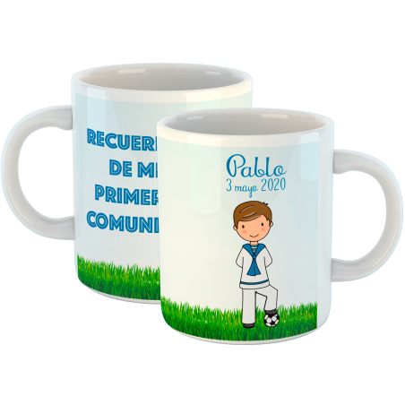 TAZA COMUNION FÚTBOL