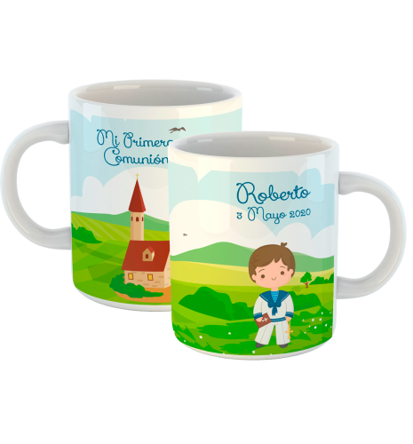 TAZA COMUNION niño misal
