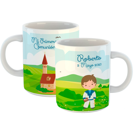 TAZA COMUNION niño misal