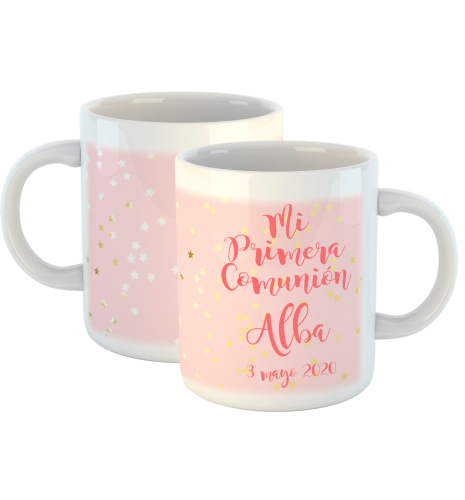 TAZA COMUNION estrellas