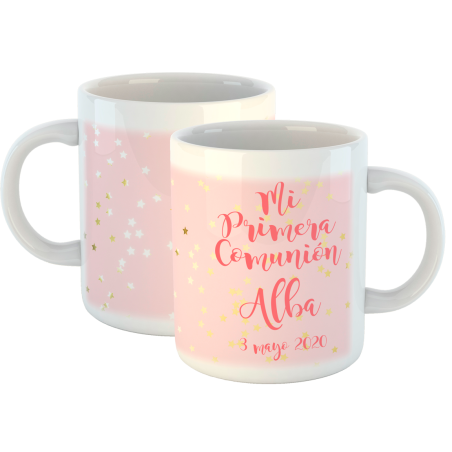 TAZA COMUNION estrellas