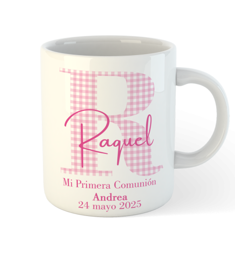 TAZA INICIALES VICHY ROSA