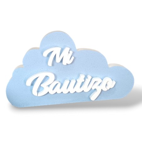 LETRAS DE CORCHO BAUTIZO NUBE AZUL