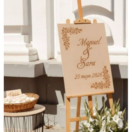CARTEL BIENVENIDOS A NUESTRA BODA FLORAL