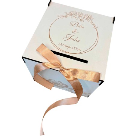CAJA HUCHA PARA SOBRES DE BODA PERSONALIZADA