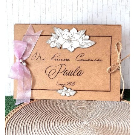 LIBRO DE FIRMAS PARA COMUNIÓN DE MADERA PERSONALIZADO