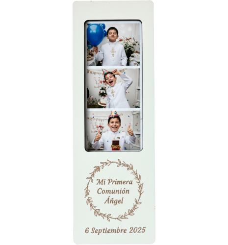MARCO DE FOTOS COMUNIÓN TIRA FOTOMATÓN PERSONALIZADO CON IMÁN