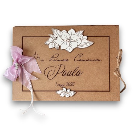 LIBRO DE FIRMAS PARA COMUNIÓN DE MADERA PERSONALIZADO