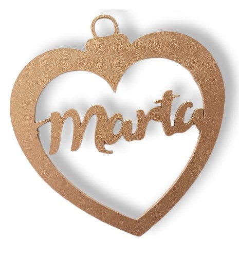 BOLA DE NAVIDAD CORAZÓN DE MADERA