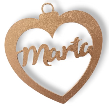 BOLA DE NAVIDAD CORAZÓN DE MADERA